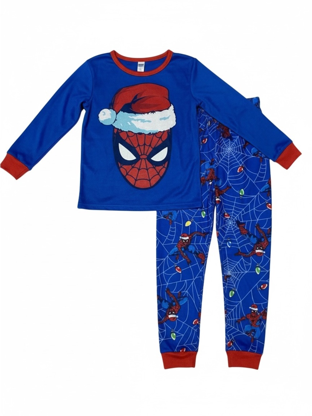 Marvel Blue and Red Spider-Man Santa Holiday Pajama Set